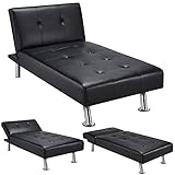 Yaheetech Couch Schlafsofa Bettsofa Klappsofa Gästebett Rückenlehne neigbar 105°/140°/180°, 166,5 x 76,5 x 40 cm, 280 KG belastbar