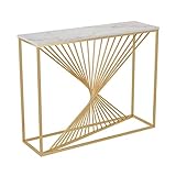 Golden Iron Dekorativer Ausstellungstisch - Stilvoller Marmor-Eingangskonsolentisch für Wohnzimmer, Flur und Foyer - Schmaler Sofatisch mit elegantem Charme