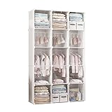 Tragbarer Kleiderschrank Tragbare Garderobe Schlafzimmer Kleiderschrank Kombination Kleiderschrank mit Stab und Türwürfel Cube Locker Faltschrank Lagerschrank Kleiderschrank Faltschrank ( Size : B )