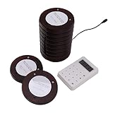 Restaurant Warte Summer, 10 Stück, Runde Pager, Restaurant Pager System, Kabelloses Pager Set mit Vibration, Piepton, LED Blinken, für Restaurantbar (EU-Stecker)