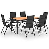 Gartenmöbel Set 5/7-TLG Garten-Essgruppe Schwarz und Braun Gartengarnitur Sitzgruppe Gartenset Sitzgarnitur Lounge Gartentisch Esstisch Tisch Stühle Gartenstuhl