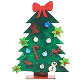 Weihnachtsbaumfiguren: Acryl-Mini-Weihnachtsbaum-Tischplatte, Kiefer, Weihnachtsbaum-Statue, Feiertagsschmuck for Weihnachtsfeier-Dekoration, 12,5 cm (Color : Green, Size : 15x0.5x20cm)