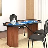 TALCUS Möbel Pokertisch 10 Spieler blau 160x80x75 cm