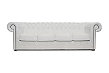 Chesterfield Bank Class Leder | 4-Sitzer | 2 bis 4 Wochen Lieferzeit (Weiß)