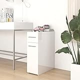BULANED Apothekerschrank, Medikamentenschrank, Medizinschrank, Hausapotheke, Medikamenten Aufbewahrung, Arzneischrank, Hochglanz-Weiß 20x45,5x60 cm Spanplatte
