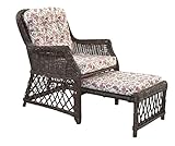 ALIDAM Rattansessel Gartensessel Rattansessel Rattansessel mit Fußablage Relaxsessel Fernsehsessel Sessel Rattan Korbsessel Balkonstuhl Garten MöBel Gartenlounge Rattansessel (Color : Mit Kissen)