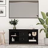 TALCUS Möbel mit TV-Schrank schwarz 103x36,5x52 cm Massivholz Kiefer