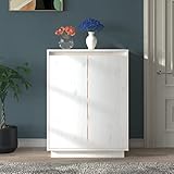 INLIFE Schuhschrank Weiß 60x35x80 cm Massivholz Kiefer,15.2kg,813531