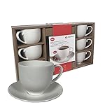 Espresso Tassenset mit Henkel & Unterteller 24 teiliges Set für 12 Personen dickwandige Espressotassen Porzellan Kaffeetassen Kaffeeglas Becher Tasse Geschirrset Kaffee Cappuccino Moka