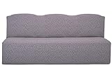 SODERBERGH Sofahusse 3-Sitzer ohne Armlehnen Jacquard Stretch Bezug für Dreisitzer Dekoration Couch Polstersofa, Farbe Hussen:Pearly Mouse Gray 405