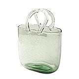 Vasen Tragekorb Taschenform Vase Grünes Glas Wasserblumen Trockenblumen Blumenarrangement Ornament Aquarium Heimdekoration Vase