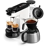 PHILIPS Domestic Appliances SENSEO Switch Pad- und Filterkaffeemaschine, 2-in-1-Brühtechnologie, 1-Liter-Wasserbehälter, 7 Tassen in einem Durchgang, Weiß (HD6592/04)