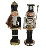 2er Set Zinn Soldaten mit Tanne Weihnachten Deko Figuren Nostalgie Holz Optik