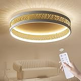 Sky angle Deckenlampe LED Deckenleuchte 40W, Wohnzimmerlampe Dimmbar 3000-6000K Grau, Lampe Wohnzimmer 4320LM Modern, Lampen für Esszimmer, Schlafzimmer, Küche, Balkon