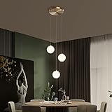 JYCCH Nordic Led Villa Treppenleuchter Messing Acryl Kugellampe Duplex Wohnung Treppenbeleuchtung Geeignet für Restaurant Küche Lobby Lichter Pendelleuchte (Farbe: 10 Lampen) (1 Lampe) (