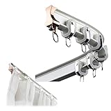 Flexibel Schienenvorhang, Deckenschiene, Metall-Legierung Raumteiler, Mit Geräuschlosem Flaschenzug, Für Raumteiler, Duschvorhänge, L-förmige Fenster, U-förmige Fenster (Color : White, Size : 6.7m/2