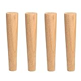 TONZN 4 Stück Holzmöbelbeine, Ersatzmöbelfüße, Schrankfüße mit Montageplatte, Schrauben, für Couch, Sofa, Schrank, Ottomane (Farbe: A, Größe: hoch 20 cm) (A hoch 40 cm)