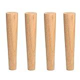 TONZN 4 Stück Holzmöbelbeine, Ersatzmöbelfüße, Schrankfüße mit Montageplatte, Schrauben, für Couch, Sofa, Schrank, Ottomane (Farbe: A, Größe: hoch 20 cm) (A hoch 40 cm)