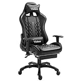 YOLEO Gaming Stuhl, bequemer Gaming Sessel 150 kg Belastbarkeit, Kunstleder PC Stuhl drehbar höhenverstellbar Gaming Chair mit Kopfstütze