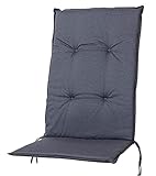 Sun Garden 50431-701 Auflage Hochlehner Rustico anthrazit 116x48,5x5 cm Sitzpolster (ohne Stuhl)