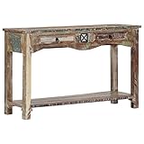 BULANED Konsolentisch, Beistelltisch, Ablagetisch, Flurmöbel, Console Table, Sideboard, Schminktisch, 120x40x75 cm Altholz Massiv