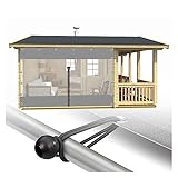 AFGZQ Außen Klarer Planenvorhang, PVC-Planenplatte Außenbereich Mit Ösen, 0,5 Mm Dick Wasserdicht for Patio Pergola Veranda, (Farbe : Gray, Größe : 3x2.4m/9.84x7.87ft)