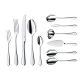 WMF Kent Plus Besteck Set 12 Personen, 66 teilig, 60 Teile mit Servierbesteck, Hohlheftmesser, Cromargan protect poliert, kratzbeständig, spülmaschinenfest