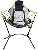 UZOURI Outdoor Schaukelstuhl Ultraleicht Tragbarer Klappbarer Strandstuhl Camping Angelstuhl Moon Chair(Color:Green)