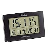 Atlanta Funkwecker Digital 2 Weckzeiten Temperatur Luftfeuchtigkeit Licht Snooze - 1889/7