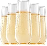 Tootesa 12er set Sektgläser Champagnergläser Set, 250ml Kunststoff Champagnerflöten,Biergläser,Dessertbecher für Garten Hochzeitstag Duschen Partys (12 Stück)