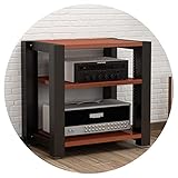 Lautsprecherschrank Audio Rack Equipment Rack Verstellbarer Audio Schrank Mehrschichtiger HiFi Audio Schrank Mit Stoßabsorbierenden Fußstiften (Color : Brown, S : 60 * 51 * 60cm)