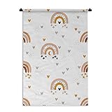Tapisserie Kinderzimmer Muster - Kinder Muster mit rosa und orange Regenbogen mit Herzen Wandteppich Baumwolle 60x90 cm - Wandteppich mit Foto