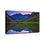 ZHFXBK Natur Landschaft Druck auf Leinwand. Berg See. Bilder Kunstdruck auf Leinwand. Nature Bilder Leinwanddruck. Moderne Wandbild Schlafzimmer Haushaltschmücken 40x60cm(16x24) Gerahmt