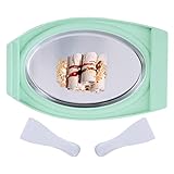 LINGJIONG Rolled Ice Cream | Instant gerollte Eismaschine mit 2 Spateln – gerollte Eismaschine, sofortige kalte Platte, ideal für die Herstellung von gerolltem Eis, Joghurt, Sorbet und Gelatod