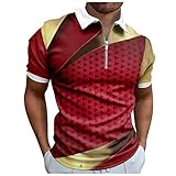 Shirt Männer Frühling Bedruckt Hemden Clubbing V Ausschnitt Country Lauschi T Shirt Herren Tunika Kurzärmelige Weites Baumwolle Rot