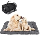 90cmx60cm Wasserdichte Hundematten für Unterwegs, Faltbares und Waschbares Hundebett Hundematte für Reisen im Freien, Rutschfeste Unterseite, Hundereisedecke für Hundekiste, Sofa, Boden, Auto, Gras