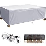 HYFBH Gartenmobel Abdeckung 360x240x90cm/LxWxH Abdeckung für Gartenmöbel Wasserdicht 600D Oxford Gewebe Abdeckplane Gartenmöbel Winddicht Anti-UV, Rechteckig Schutzhülle Gartenmöbel