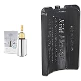 alfi Weinkühler Edelstahl Vino, Flaschenkühler doppelwandig 0457.205.100 Sektkühler kann im Gefrierfach vorgekühlt Werden & 0030.000.000 Kühlakku Aktiv-Flaschenkühler, 2er-Set