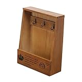 NUOBESTY Box Mit Haken Zum Aufhängen Von Schlüsseln Organizer-Box Vintage-Dekor Retro-Dekor Holz-Aufbewahrungsboxen Holz-Dekor Vintage-Aufbewahrung Für Kleinigkeiten