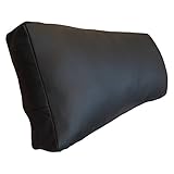 Quattro Meble Schwarz Echt Leder Nackenkissen Lederkissen Sofa Dekokissen Rindsleder Kissen Kopfstützen Kopfkissen (22 x 60cm)