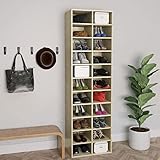 JUNZAI Schuhschrank, Shoe Cabinet, Schuhregal, Schuhe Schrank, Flurschrank, Schuschrankkommode, Sonoma-Eiche 54×34×183 cm Spanplatte