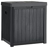 YITAHOME Outdoor Kissenbox, 195 Liter Wasserdicht Gartenbox, Garten Auflagenbox Wetterfest Garten Aufbewahrungsbox mit Seitengriffen für Gartengeräten Poolzubehör Spielzeug, Schwarz