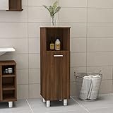 JUNZAI Badezimmerschrank, Aufbewahrungsschrank, Bad Kommode, Bad Schrank, Badezimmer Möbel, Badzimmer Schrank, Braun Eiche 30x30x95 cm Holzwerkstoff