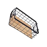 BEALIFE Drahtkorb, Metallgitter, Desktop Kosmetikaufbewahrung, Allzweck, mit Griffen, Badezimmer, Küche, Organizer, Regale, Rahmen, Schwarz, S/32 * 22 * 11cm