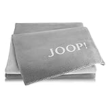 Joop! Plaid Decke Uni Doubleface Graphit-Rauch Baumwolle/Dralon, Maße: 200cm x 150cm, 564382