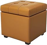 Aufbewahrung, Leder-Fußstütze, Premium-Fußhocker-Würfel mit Aufbewahrung, moderner Aufbewahrungshocker für Wohnzimmer, Schlafzimmer (Color : Brown, Size : 31x16x17inch)