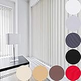 KSHANDEL24 LAMELLENVORHANG SCHIEBEVORHANG FERTIGES KOMPLETTSYSTEM Weiss SCHWARZ GRAU BRAUN ►8 Farben ►14 GRÖßEN (Weiss, 150x250 cm)