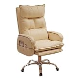 KITCISSL Gaming Sessel Stuhl mit Rollen für Erwachsene, Gaming Stuhl Hoher Rückenlehne Ohrensessel Modern Boss Lift Stuhl Studentenstuhl Metallsessel für Schlafzimmer Wohnzimmer (Color : Beige)