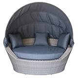 OUTLIV. Los Angeles Loungeinsel 163 cm x 138,5 cm aus Polyratten und Olefin inklusive Dach, für entspannte Stunden in Ihrem Garten