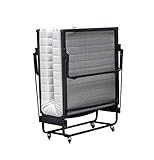 EINRICHTEN24 Gästebett, Klappbett, Raumsparbett mit Klappautomatik und Spiralnetzgitter 90 x 200 cm incl. Kaltschaum Matratze und Husse, Zustellbett